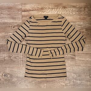 Halogen Striped Ribbed Knit Long Sleeve Top XS